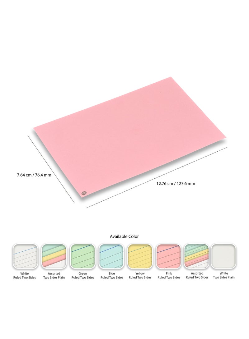 FIS® Record Cards or Index Cards, Size:5"x3" Inches (127x76mm), Two Sides Plain No Ruled, 180gsm, 100 Sheets Per Packet, 4 Assorted Colors,Packet of 3 Pieces-FSIC53-180PASST-3 - Image 4