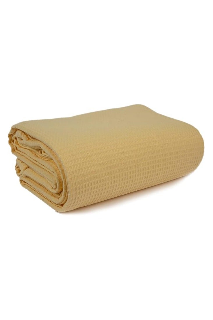 مفرش سرير مصنوع من القطن  - مقاس 180×250 سم -  لون كناري  - Image 1