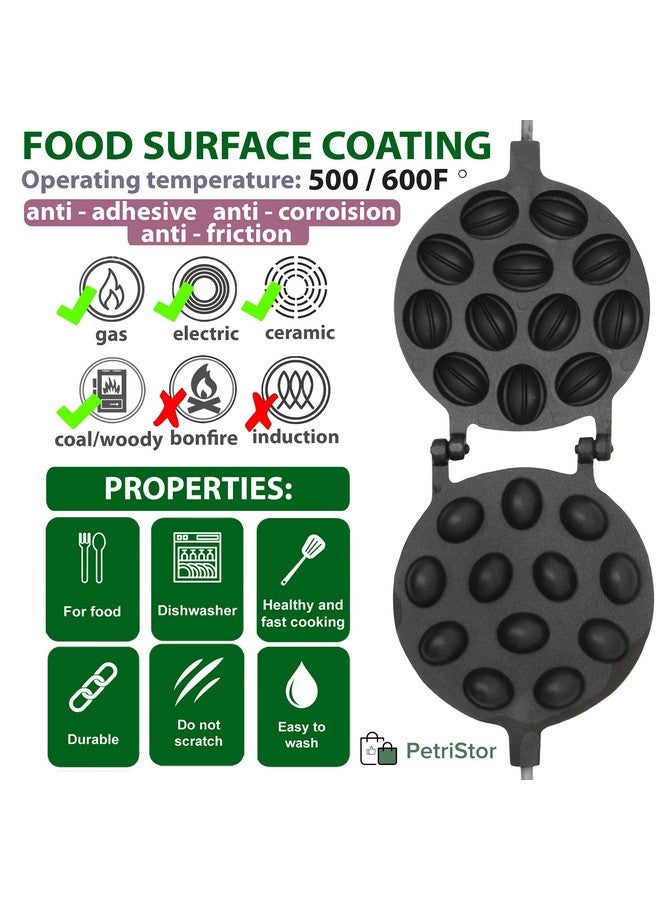 PetriStor Walnut Cookie Mold Maker 12 non-stick - Oreshki Mold Maker - Walnut Cookie Molds - Орешница Russian - Oreshki Maker - Walnut Cookie Maker Oreshek - Nutty Maker - Oreshnitsa Nut Cookies Maker - Image 2