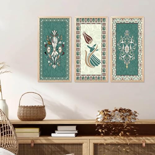 walllane Painting for Home Decoration |Traditional Indian Art Pichwai Wall Décor Paintings | Traditional Indian Art Pichwai Wall Décor Paintings Set of 3 (10x19 inch, D) - Image 5