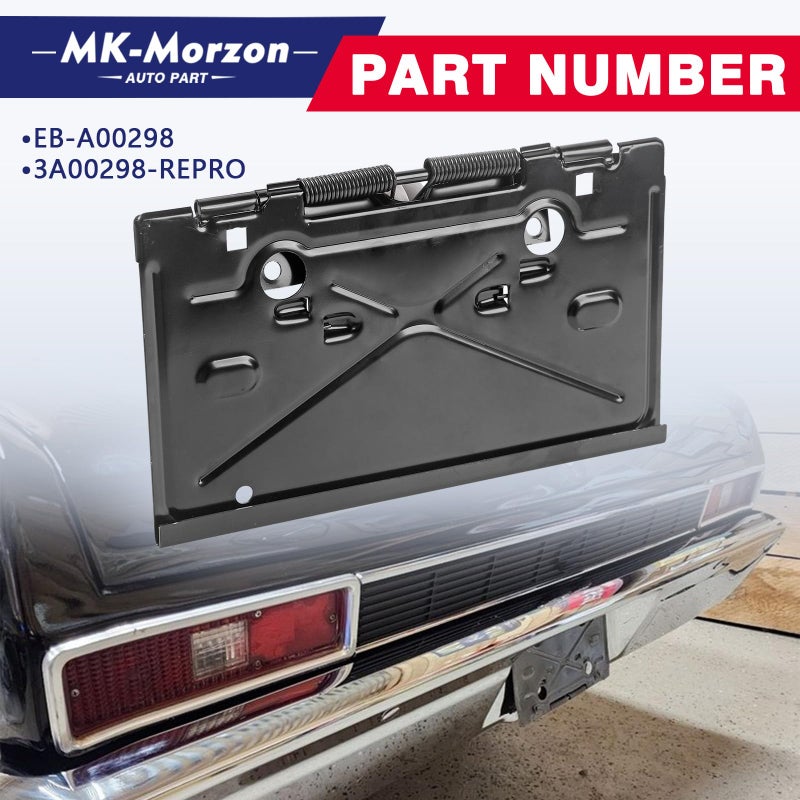 MK-Morzon Rear License Plate Tag Bracket with Hinge Compatible with 1968-1972 Chevy Impala Chevelle Camaro Caprice Monte Carlo Nova - Image 2