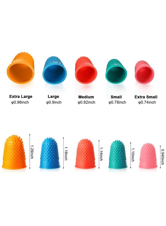 Satinior SATINIOR 20 Pieces Rubber Fingers Tip Fingers Covers Rubbe Finger Money Counting Collating Writing Sorting Protectors Hot Glue Wax Rosin Resin Collating Writing Task Scrap (5 Colors,Xs S M L XL)  - Image 2