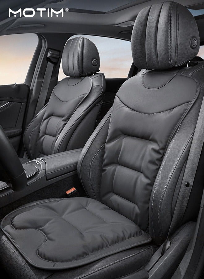 Motim Front Car Seat Cover Set, High-Quality Breathable Leather Car Seat Protector, Universal Four Seasons Seat Cushion Compatible with 95% Vehicle Fit for Cars Truck SUV or Vans - Image 1