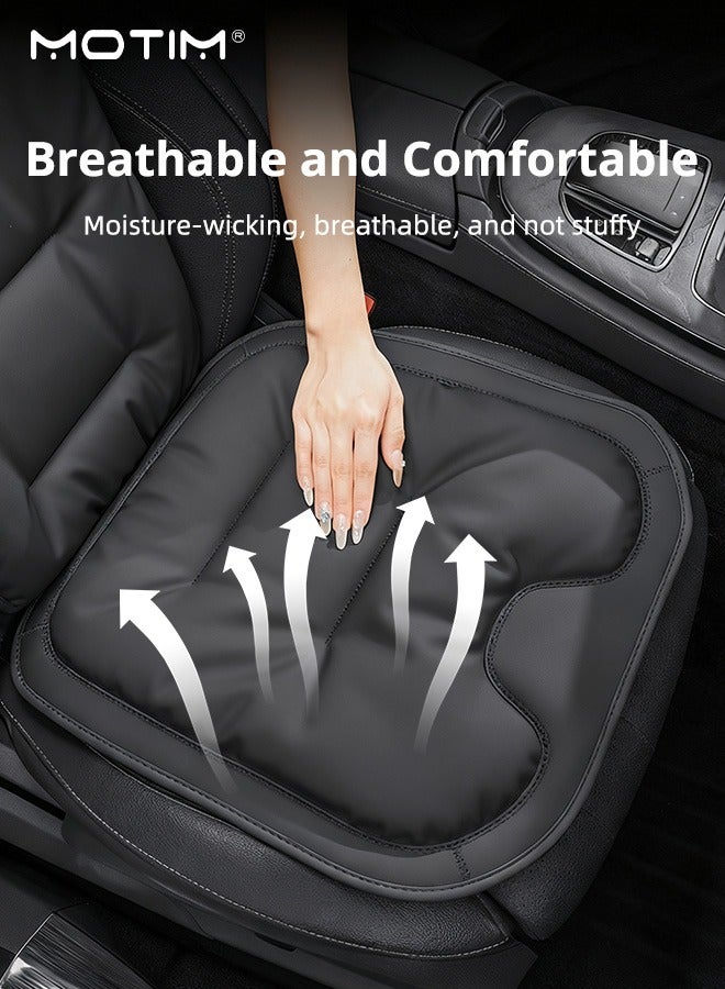 Motim Front Car Seat Cover Set, High-Quality Breathable Leather Car Seat Protector, Universal Four Seasons Seat Cushion Compatible with 95% Vehicle Fit for Cars Truck SUV or Vans - Image 2