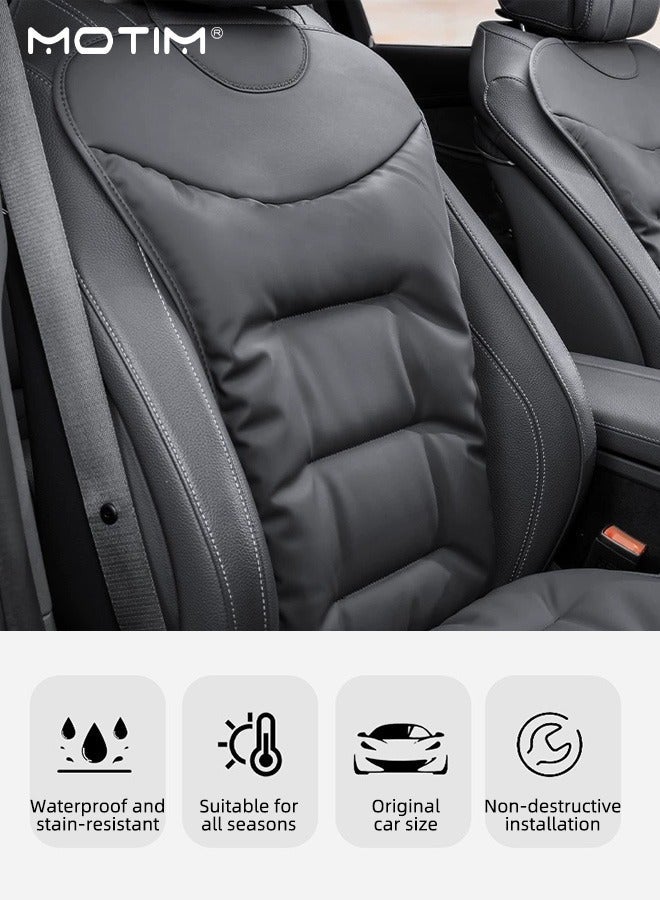 Motim Front Car Seat Cover Set, High-Quality Breathable Leather Car Seat Protector, Universal Four Seasons Seat Cushion Compatible with 95% Vehicle Fit for Cars Truck SUV or Vans - Image 3