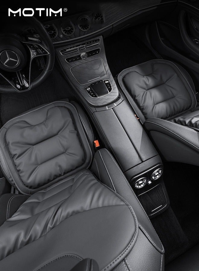 Motim Front Car Seat Cover Set, High-Quality Breathable Leather Car Seat Protector, Universal Four Seasons Seat Cushion Compatible with 95% Vehicle Fit for Cars Truck SUV or Vans - Image 4