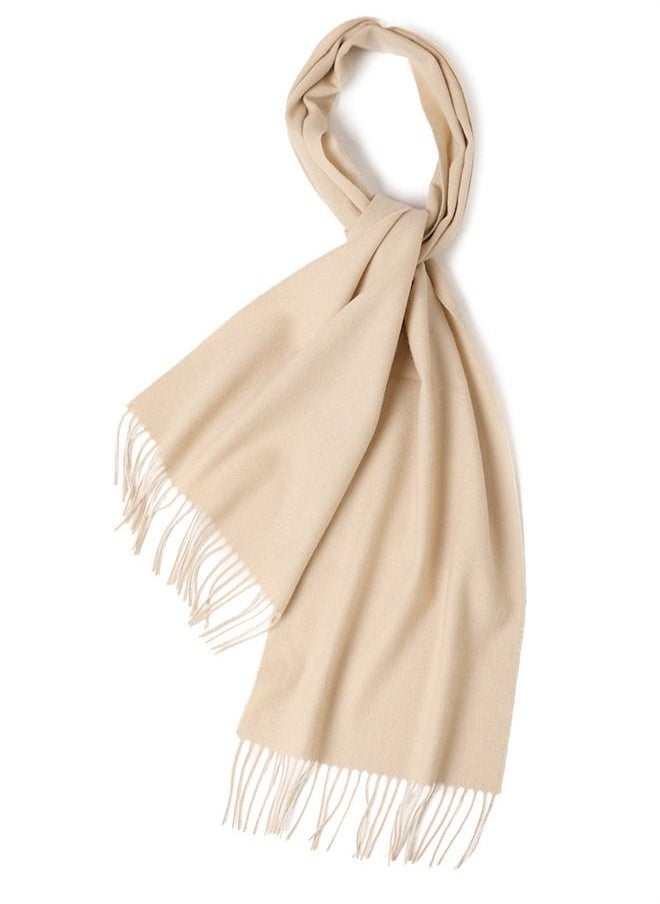 Loquat Solid Color Soft And Comfortable Wool Scarf  - Image 1