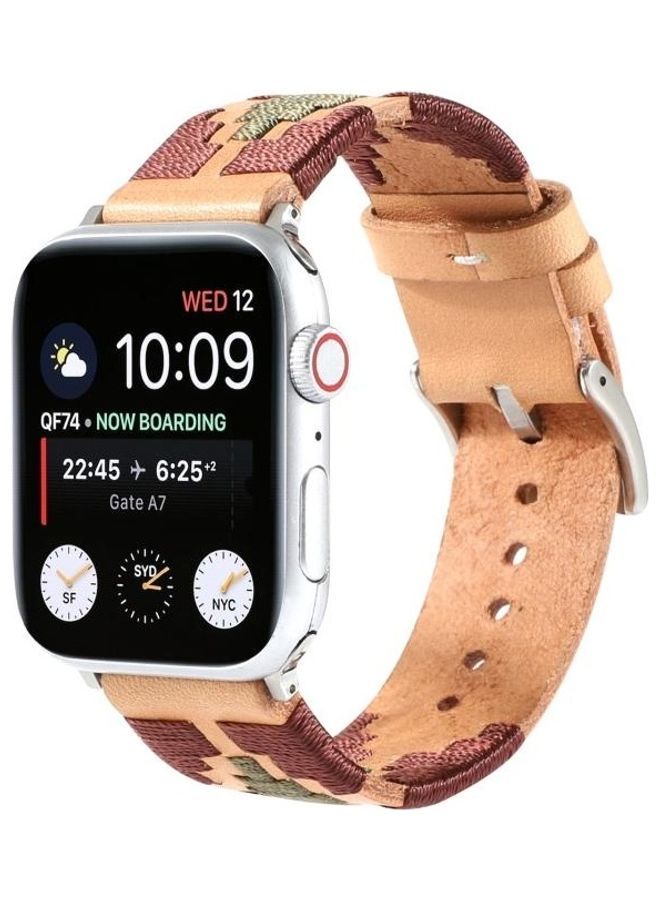 نيبمينينت سوار بديل لساعة أبل سيريس 7/6/5/4/3/2/1/SE مقاس 38/40/41 مم البني الفاتح - Image 2