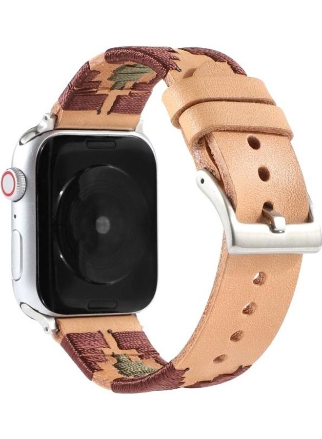 نيبمينينت سوار بديل لساعة أبل سيريس 7/6/5/4/3/2/1/SE مقاس 38/40/41 مم البني الفاتح - Image 3