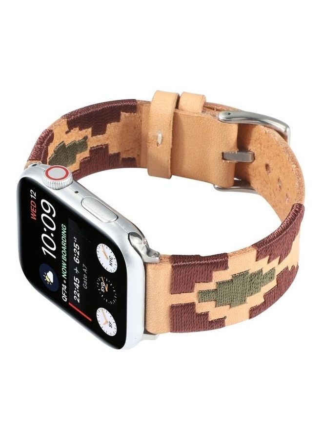 نيبمينينت سوار بديل لساعة أبل سيريس 7/6/5/4/3/2/1/SE مقاس 38/40/41 مم البني الفاتح - Image 4