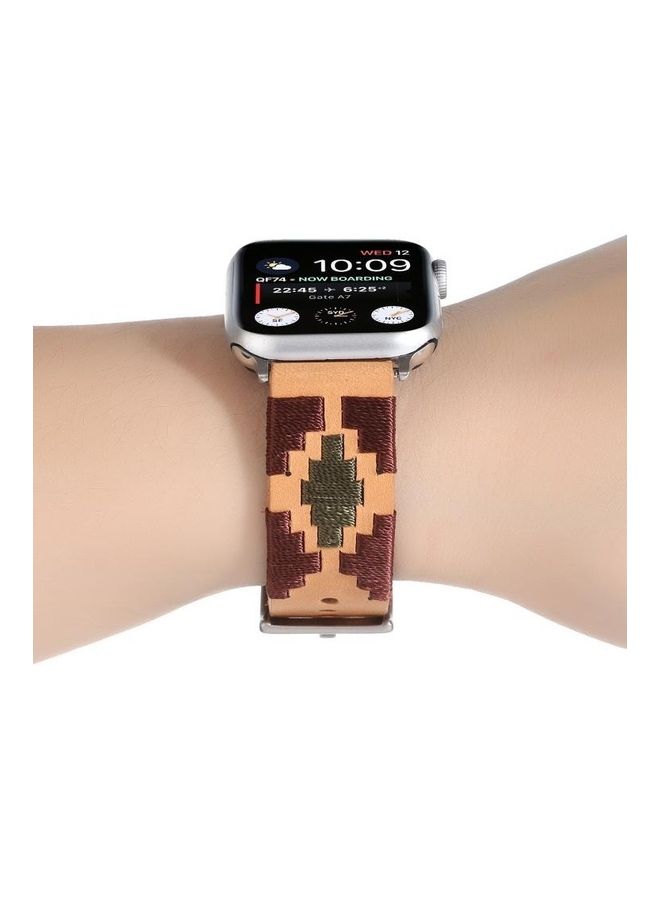 نيبمينينت سوار بديل لساعة أبل سيريس 7/6/5/4/3/2/1/SE مقاس 38/40/41 مم البني الفاتح - Image 5