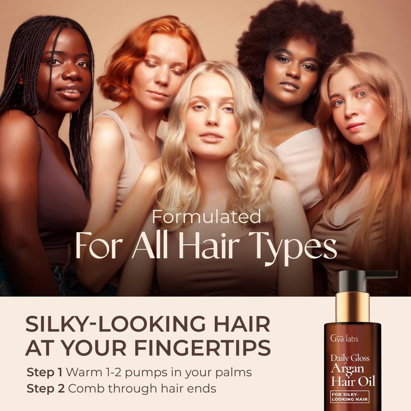 Gya Labs Daily Gloss Argan Oil - 3.4 Fl Oz - for Frizzy, Damaged & Color-Treated Hair - Strengthening, Shine & Protection - Image 3