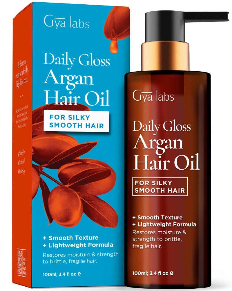 Gya Labs Daily Gloss Argan Oil - 3.4 Fl Oz - for Frizzy, Damaged & Color-Treated Hair - Strengthening, Shine & Protection - Image 1