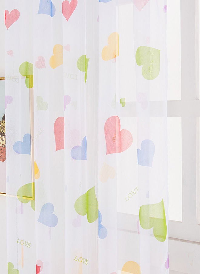 NIBEMINENT Heart Printed Reed Wood Curtain Multicolour 100x200centimeter - Image 2