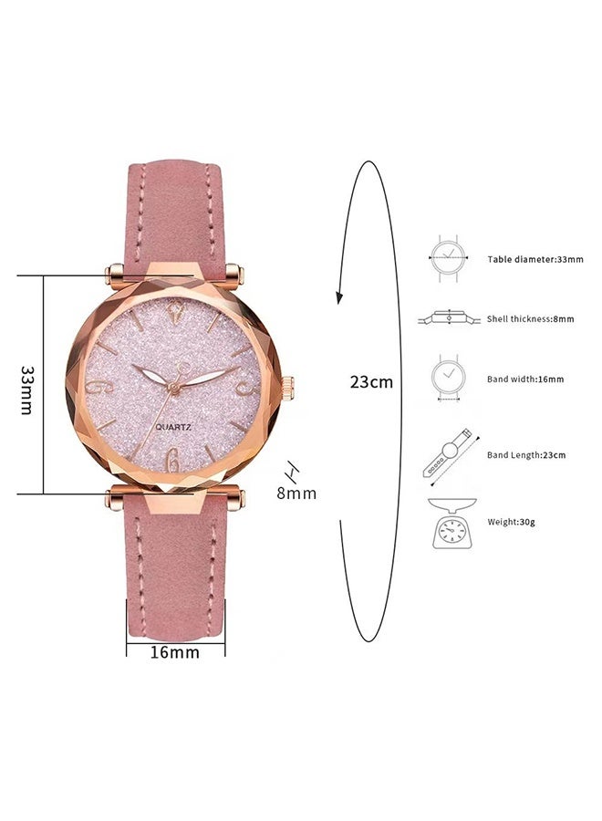 HY Womens Watch Gifts Set with Bracelet for Lady Female Girls Minimalist Slim Thin Casual Dress Analog Quartz Wrist Watches (Pink) - Image 4