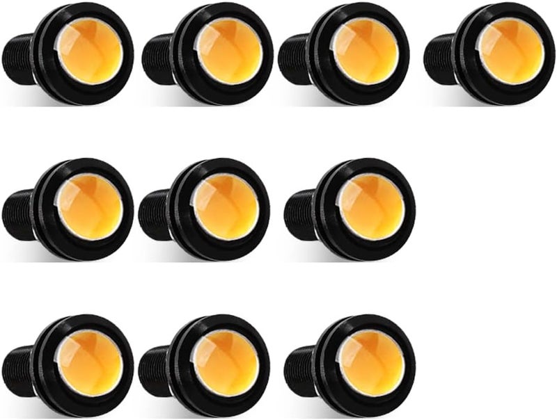 Sidaqi Eagle Eye LED 18mm 12V 9W High Power Car Motorcycle Daytime Running DRL Bumper Fog Light Backup Light Clearance Marker Lights Waterproof-10pcs,Amber - Image 1