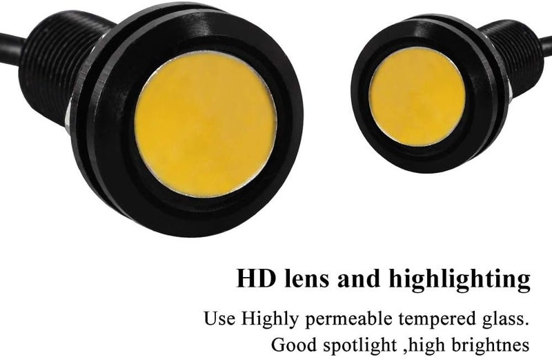 Sidaqi Eagle Eye LED 18mm 12V 9W High Power Car Motorcycle Daytime Running DRL Bumper Fog Light Backup Light Clearance Marker Lights Waterproof-10pcs,Amber - Image 3
