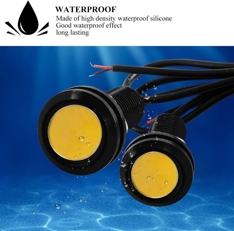 Sidaqi Eagle Eye LED 18mm 12V 9W High Power Car Motorcycle Daytime Running DRL Bumper Fog Light Backup Light Clearance Marker Lights Waterproof-10pcs,Amber - Image 5