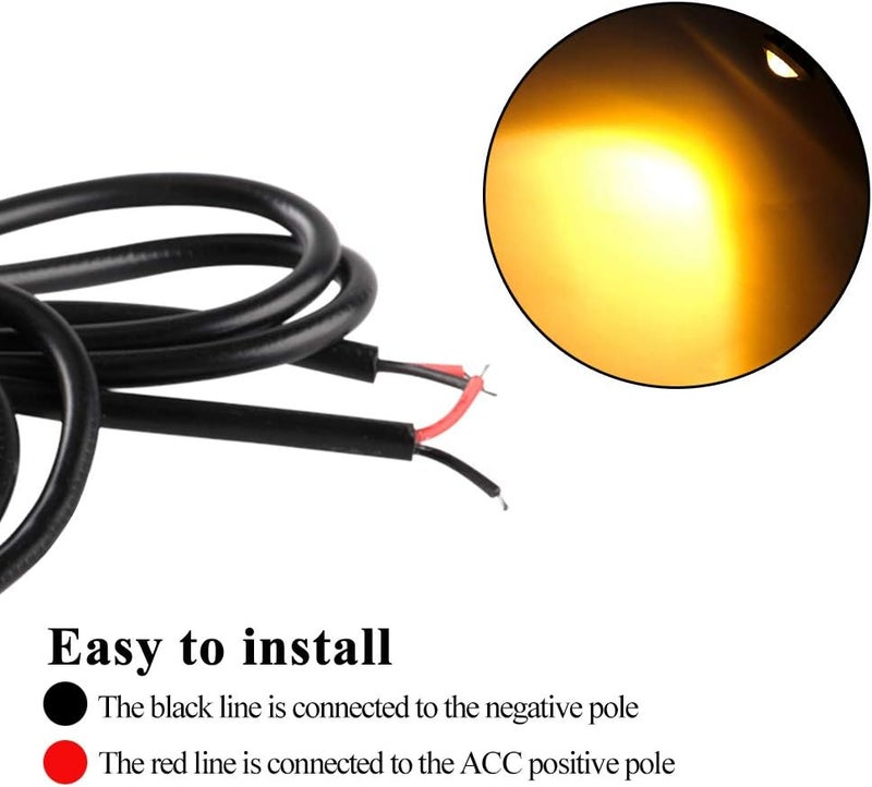 Sidaqi Eagle Eye LED 18mm 12V 9W High Power Car Motorcycle Daytime Running DRL Bumper Fog Light Backup Light Clearance Marker Lights Waterproof-10pcs,Amber - Image 4