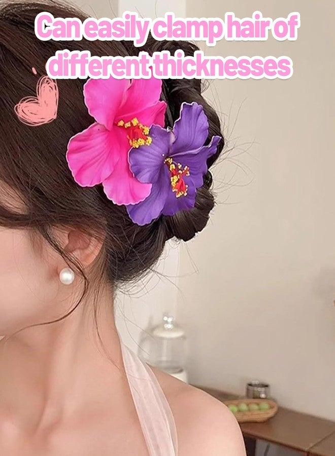 Aeenioy 6PCS Flower Clips for Women Hair, Flower Claw Clip, Flower Hair Accessories for Beach, Wedding, Tropical Theme Party, Photography, Usually Hairstyling (Multicolored) - Image 4