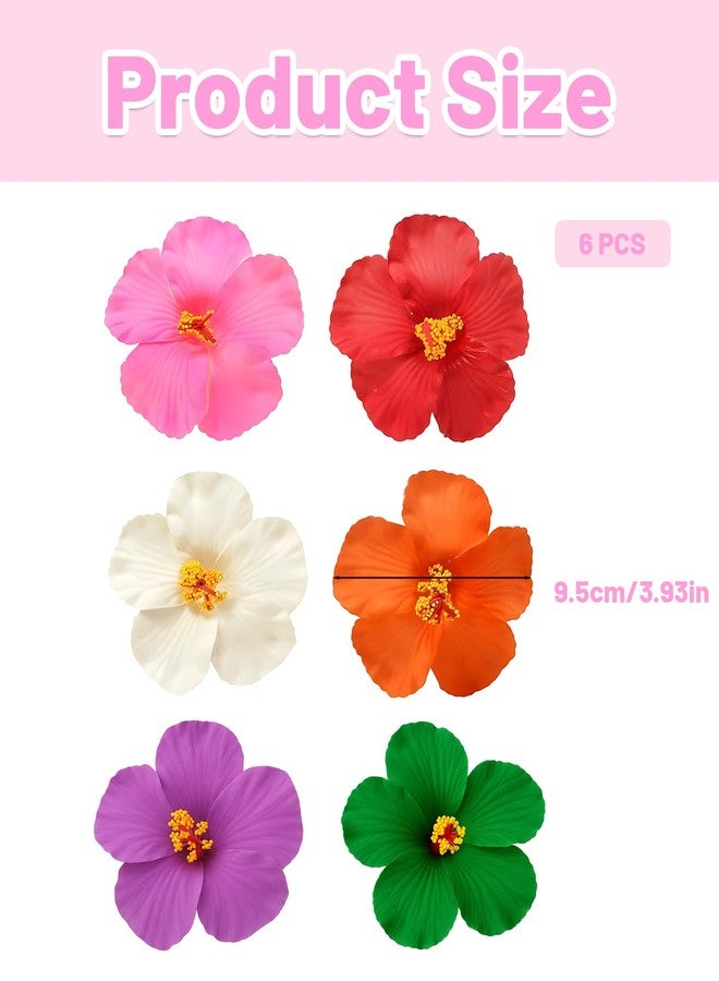 Aeenioy 6PCS Flower Clips for Women Hair, Flower Claw Clip, Flower Hair Accessories for Beach, Wedding, Tropical Theme Party, Photography, Usually Hairstyling (Multicolored) - Image 2