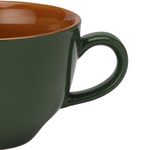 Bodhi House Ceramic Coffee Wide Large Mug with Handle - Set of 1, 350Ml Matte Finish | Bone Ash Free and Microwave Safe | for Cappuccino, Latte, Green Tea - Green - Image 3