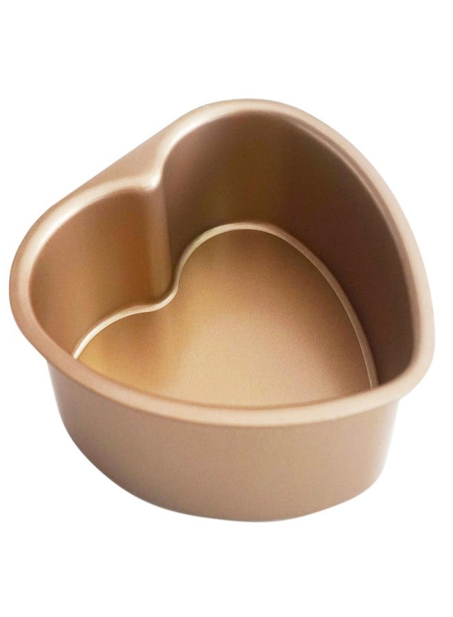 Proshopping Heart Shaped Cake Pans 6 Inch, Gold Heart Cake Mold with Removable Bottom, Carbon Steel Baking Set of 2 for Desserts, Weddings, Anniversary, Birthdays - Image 4