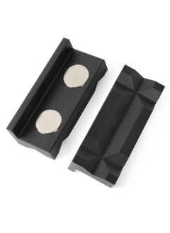 Excefore Aluminum 4" Vise Jaws Pads, Magnetic Reversible Pipe Vise, AN Fitting Vice Jaw Covers, Professional Grade Multi-Purpose Vise Jaw Protective Inserts for Any Metal Bench Vice, 4", Upgrade-Black  - Image 1