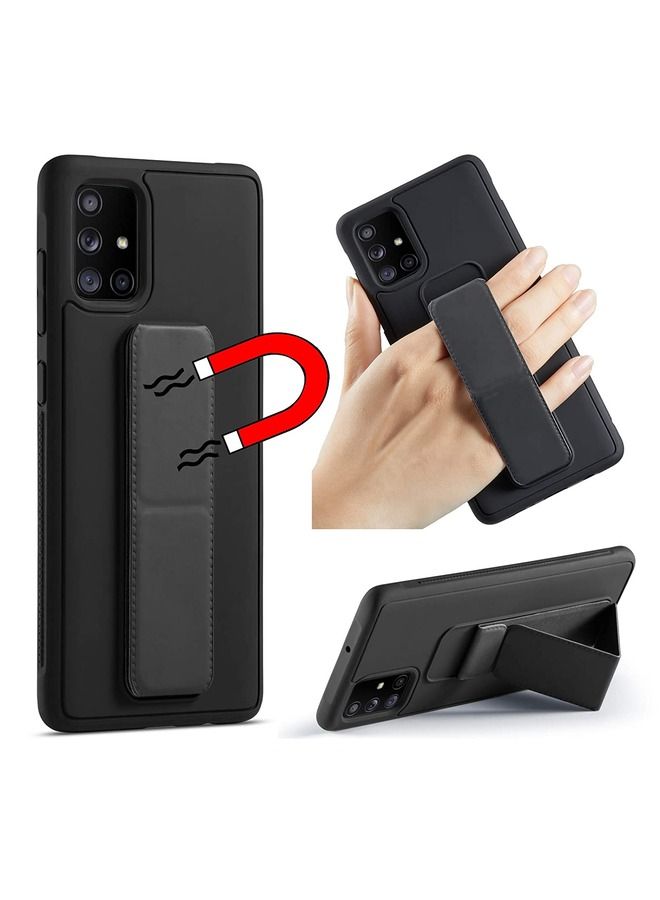 سامسونج جالكسي S20+ مع حامل مغناطيسي وحامل، غلاف حزام يد عمودي وأفقي من السيليكون الفاخر، غلاف حامل للسيارة مع قاعدة قابلة للطي، غلاف حزام إصبع - Image 1
