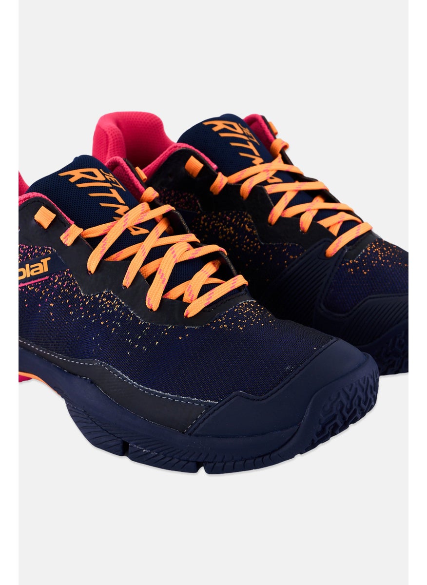 BabolaT - Women Jet Ritma Lace Up Training Shoes, Navy - Image 1
