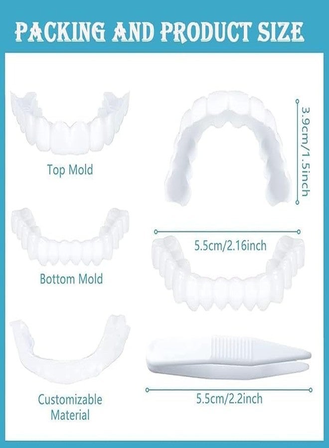 KERFORA Snap On Veneers Teeth for Men and Women - Moldable False Teeth and Dentures Replacement Kit for Missing Teeth, with Teeth Grinding Guard, Best Whitening Strips and Fake Braces for Bad Teeth - Image 4