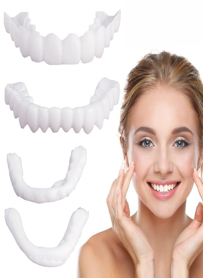 KERFORA Snap On Veneers Teeth for Men and Women - Moldable False Teeth and Dentures Replacement Kit for Missing Teeth, with Teeth Grinding Guard, Best Whitening Strips and Fake Braces for Bad Teeth - Image 1