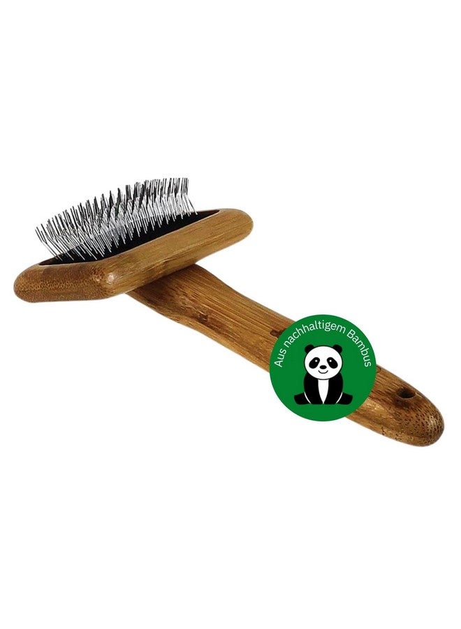 ألكوت فرشاة تنظيف من الخيزران مع دبابيس من الفولاذ المقاوم للصدأ للحيوانات الأليفة، صغيرة، سوداء - Image 1