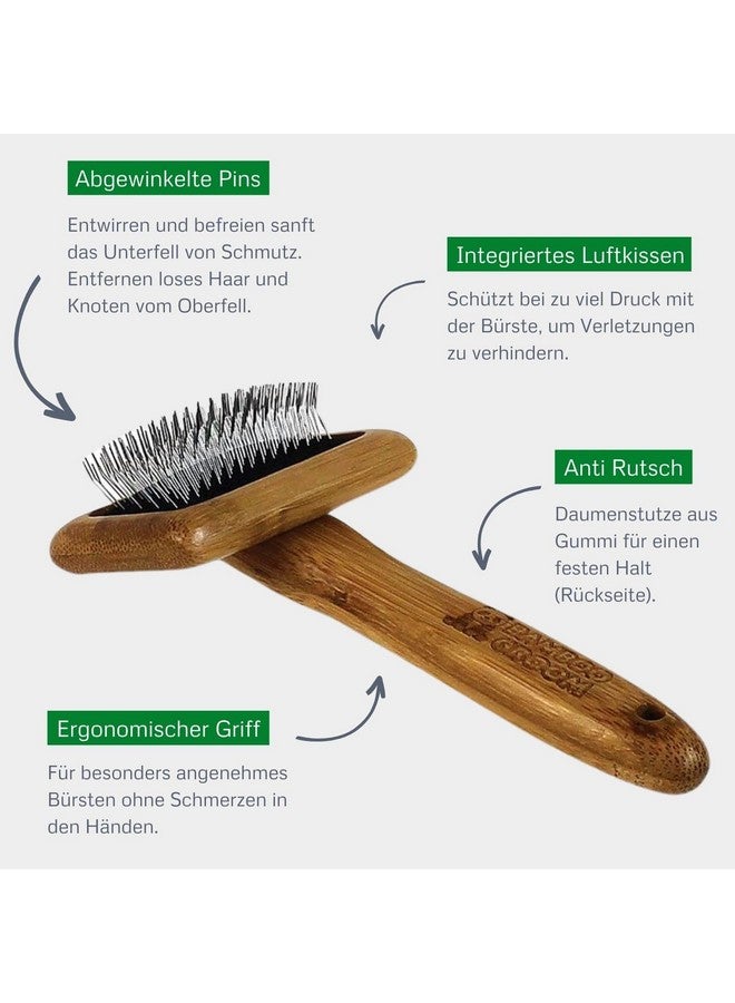 ألكوت فرشاة تنظيف من الخيزران مع دبابيس من الفولاذ المقاوم للصدأ للحيوانات الأليفة، صغيرة، سوداء - Image 3