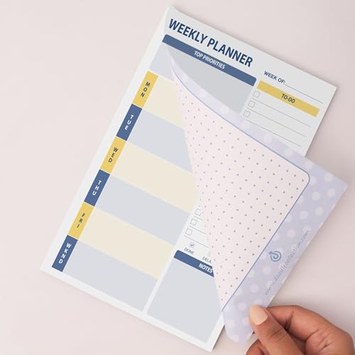 Doodle Weekly To Do List Notepad | Undated Weekly Planner with 50 Tear-Off Sheets | A5 Size | 90 GSM Paper | Habit Tracker & Task Organizer for Office, Home & School, Black - Image 2
