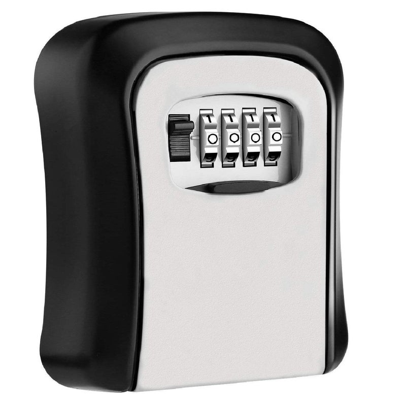 Lukzer Key Lock Box Wall Mounted – 4-Digit Combination Safe, Weatherproof Outdoor Key Storage for Home, Garage, Office, Realtors & Spare Keys – Secure, Resettable, Durable (Black, 1 Pack) - Image 1