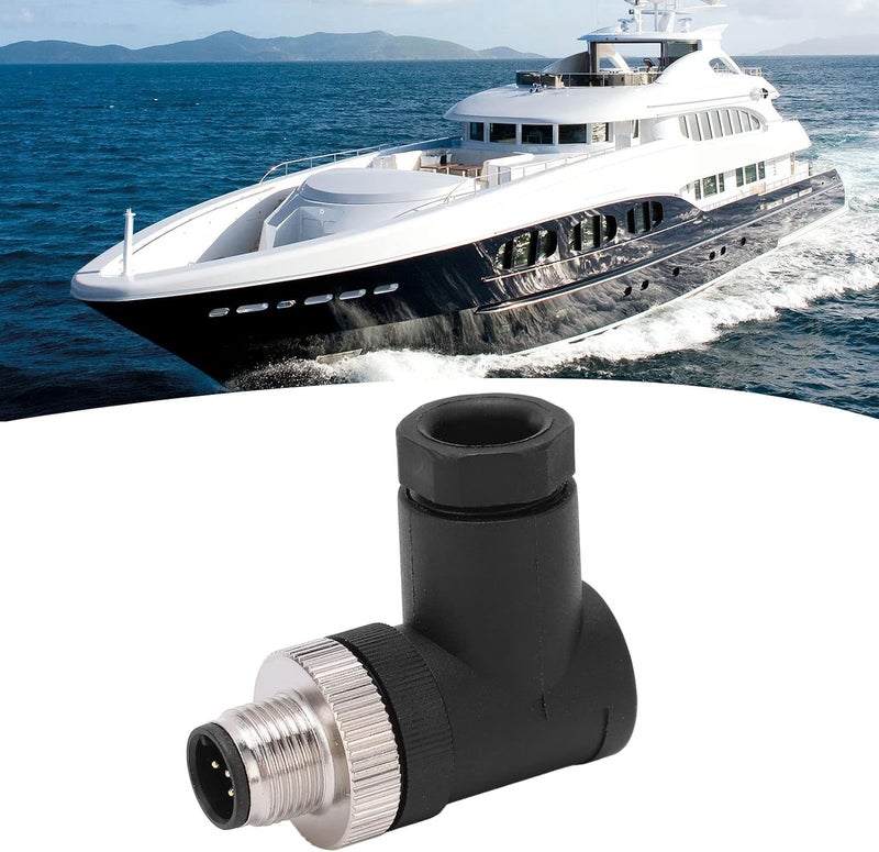 موصل قابل للتركيب في الميدان من نوع NMEA 2000، بـ 5 أطراف وخيط من نوع M12، مقاوم للماء بمعيار IP67، مصنوع من مادة الـ ABS المعدنية – تصميم مقاوم للماء عالي الجودة، سهل التعديل لتمديد الكابلات في الشبكات البحرية. - Image 4