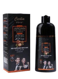 Cecilia Speedy Hair Color Shampoo Natural Black Argan Cecilia 420 mil  - Image 1