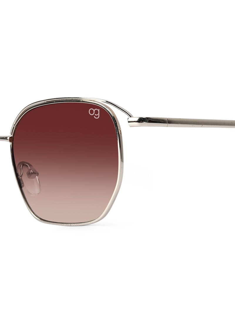Woggles UV- Protected  Golden Hexagonal Sunglasses  - Image 2