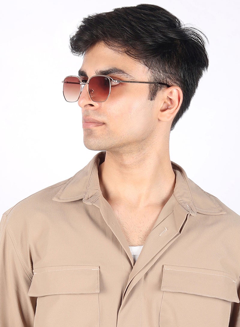 Woggles UV- Protected  Golden Hexagonal Sunglasses  - Image 2