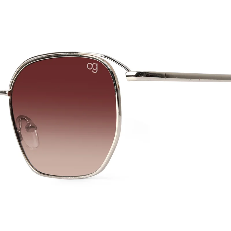 ووجلز نظارة شمسية ذهبية سداسية بحماية من الأشعة فوق البنفسجية