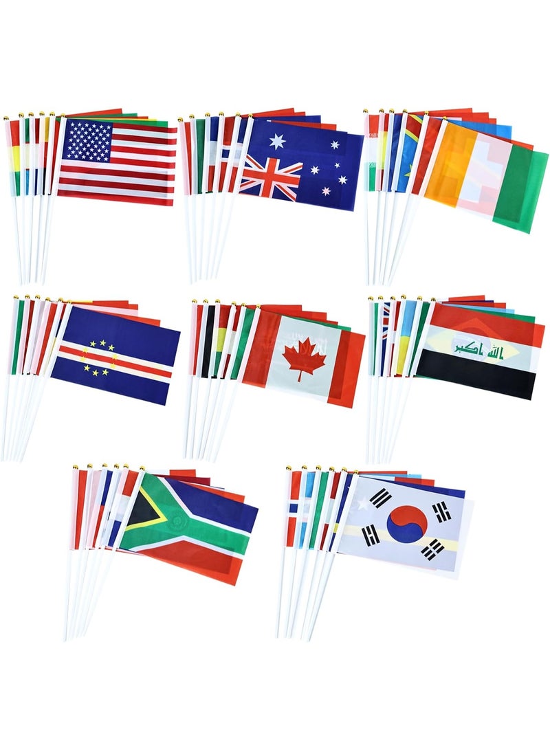 SänHahn 48 Pcs Flags of The World, 48 Countries International Stick Flags, 2026 Soccer Decorations, International Sports Party Decor, Mini Handheld Flag on Stick, 2026 Fan Gear, Small World Banner - Image 1
