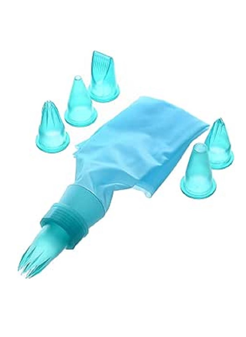 Generic Silicone Decorating Bag with 6 Tips  - Image 1