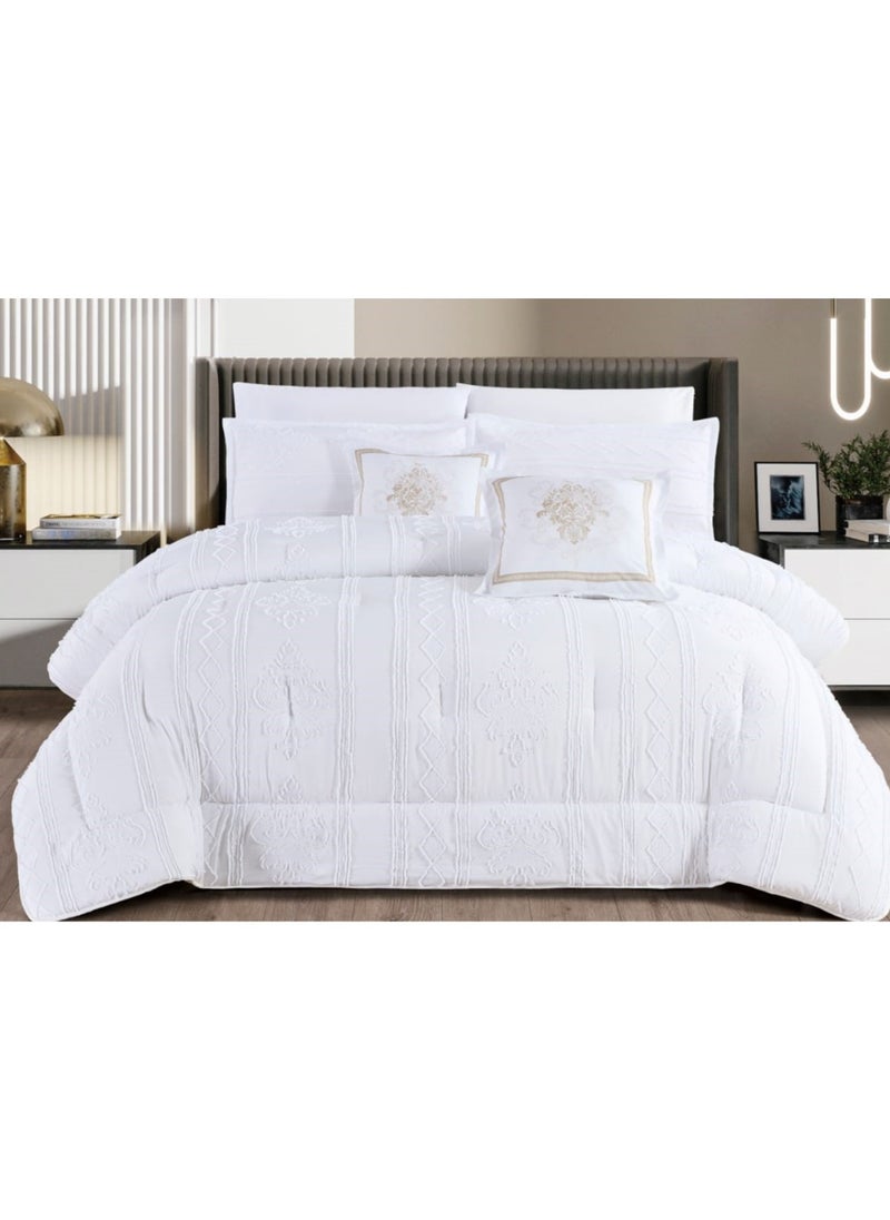 Moon 4 Pieces Royal Luxury Embossed Bedspread for One and a Half Person to Add Beauty and Elegance to Your Room Microfiber Quilt Size 170*220 cm  - Image 1