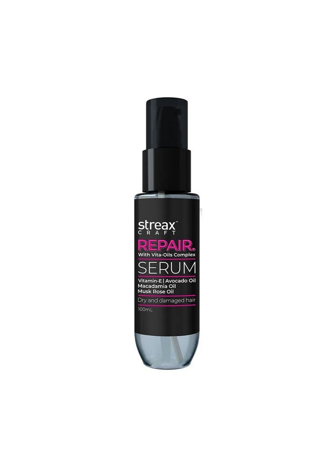 Streax Craft Repair Hair Serum, 100 Ml I Hair Serum For Women I Hair Serum For Dry And Damaged Hair I Repair With Vita-Oils Complex I Enriched With Vitamin- E , Avocado Oil , Macadamia Oil , Musk Rose Oil - Image 1