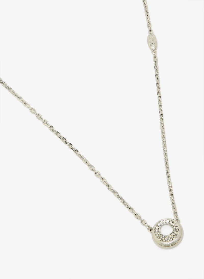 GUESS 16-18 Inch Coin Pave Necklace