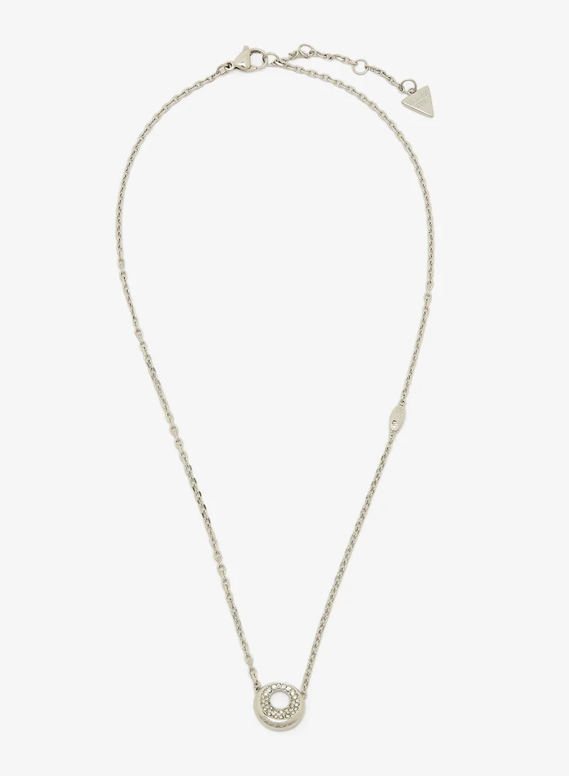 GUESS 16-18 Inch Coin Pave Necklace