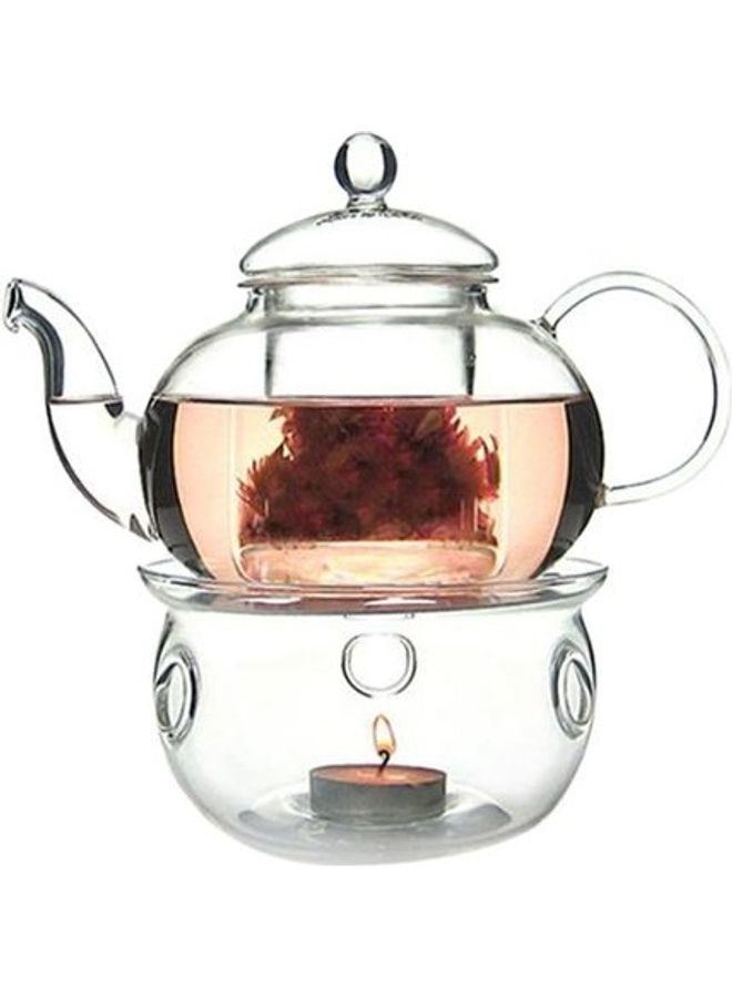 Glass Teapot With Burner Clear - Image 1
