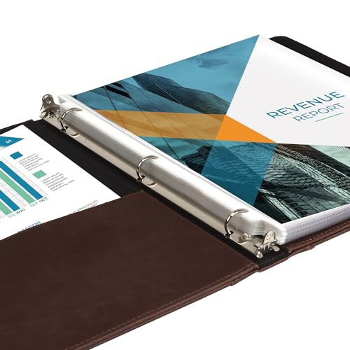 Samsill Vintage Leather Binder, 0.5 Inch Round Ring (Holds 100 Sheets), Letter Size 8.5x11 Documents, Professional Organizer Portfolio, No Zipper, Brown - Image 5