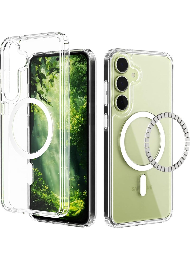 جراب مغناطيسي شفاف لهاتف Samsung Galaxy S25 FE، متوافق مع Mag Safe، غطاء هاتف مقاوم للصدمات والحماية من السقوط لهاتف Samsung S25 FE شفاف للغاية - Image 1